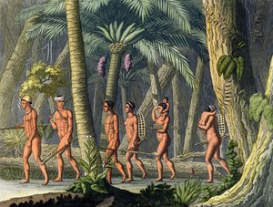 Tribus Puri Nativas Americanas en su Bosque, de 